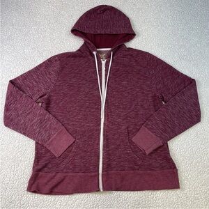 Faded Glory Women's Full Zip Merlot Wine Hoodie Fleece Size XL (16-18)